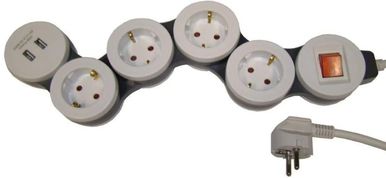 PIKENDUSJUHE ACUMA 1,5M 4 PESA LÜLITI+USB 3G1,5MM²