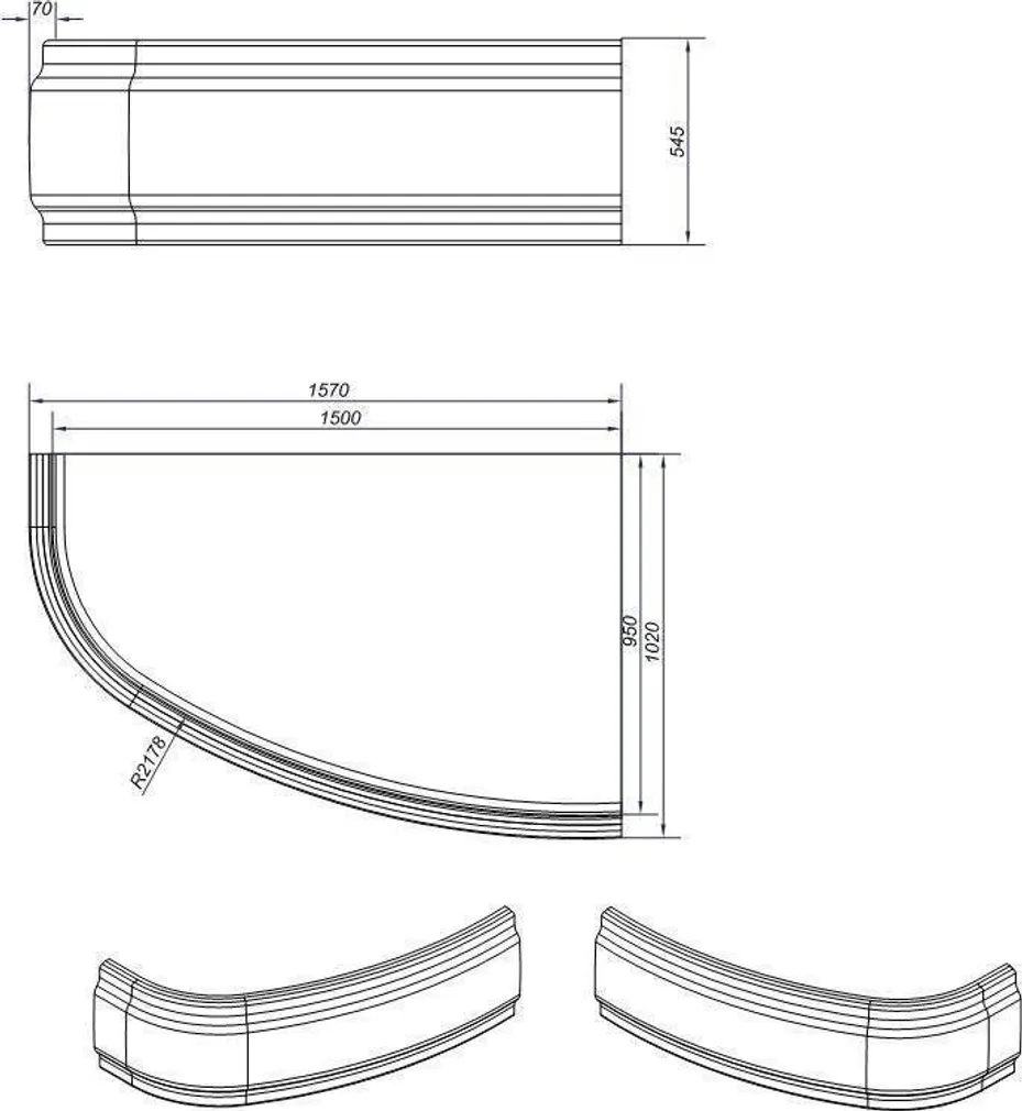 VANNI ESIPANEEL CERSANIT JOANNANEW 150X55CM VASAK/PAREM