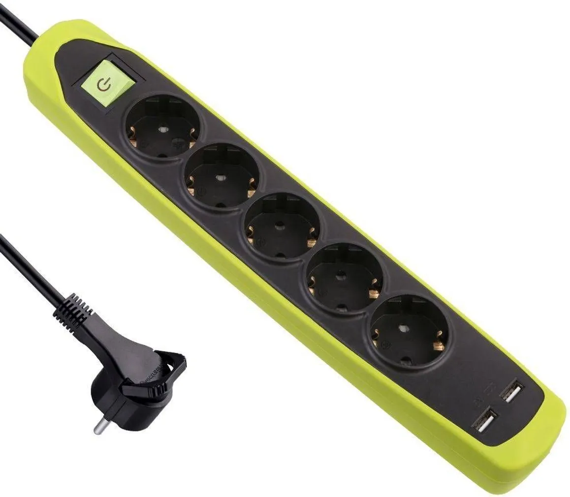 PIKENDUSJUHE ELECTRALINE 2M 5PESA 3G1,0MM² LK LÜLITI MUST/ROHELINE