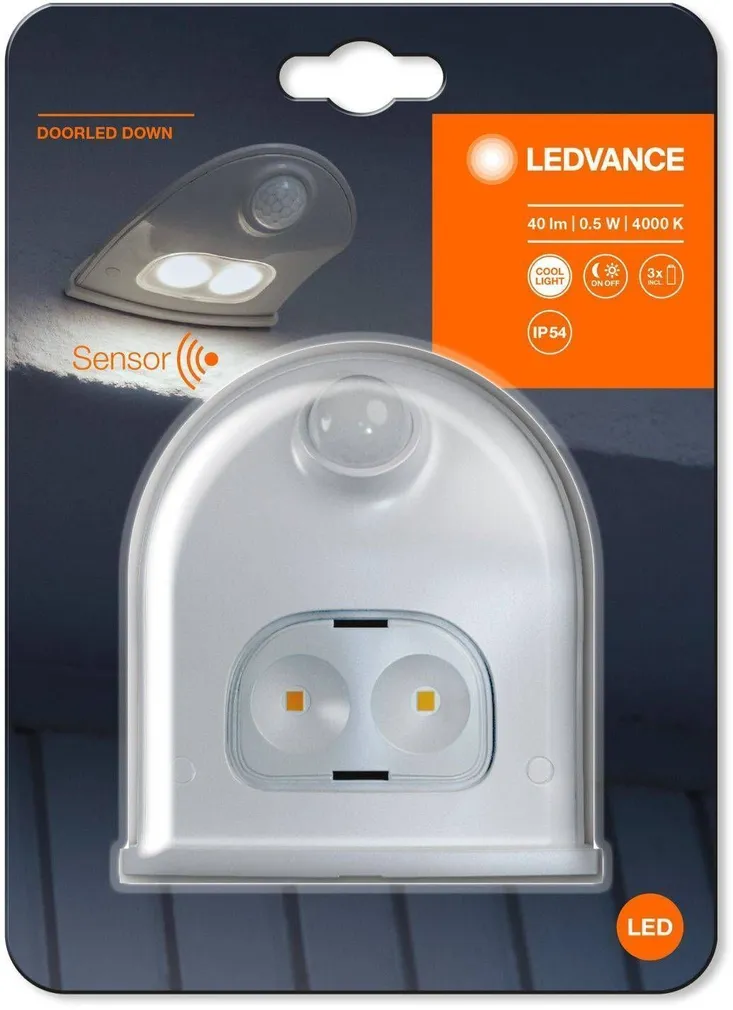 VALGUSTI LEDVANCE DOORLED 0,95W 40LM IP54 PATAREI VALGE