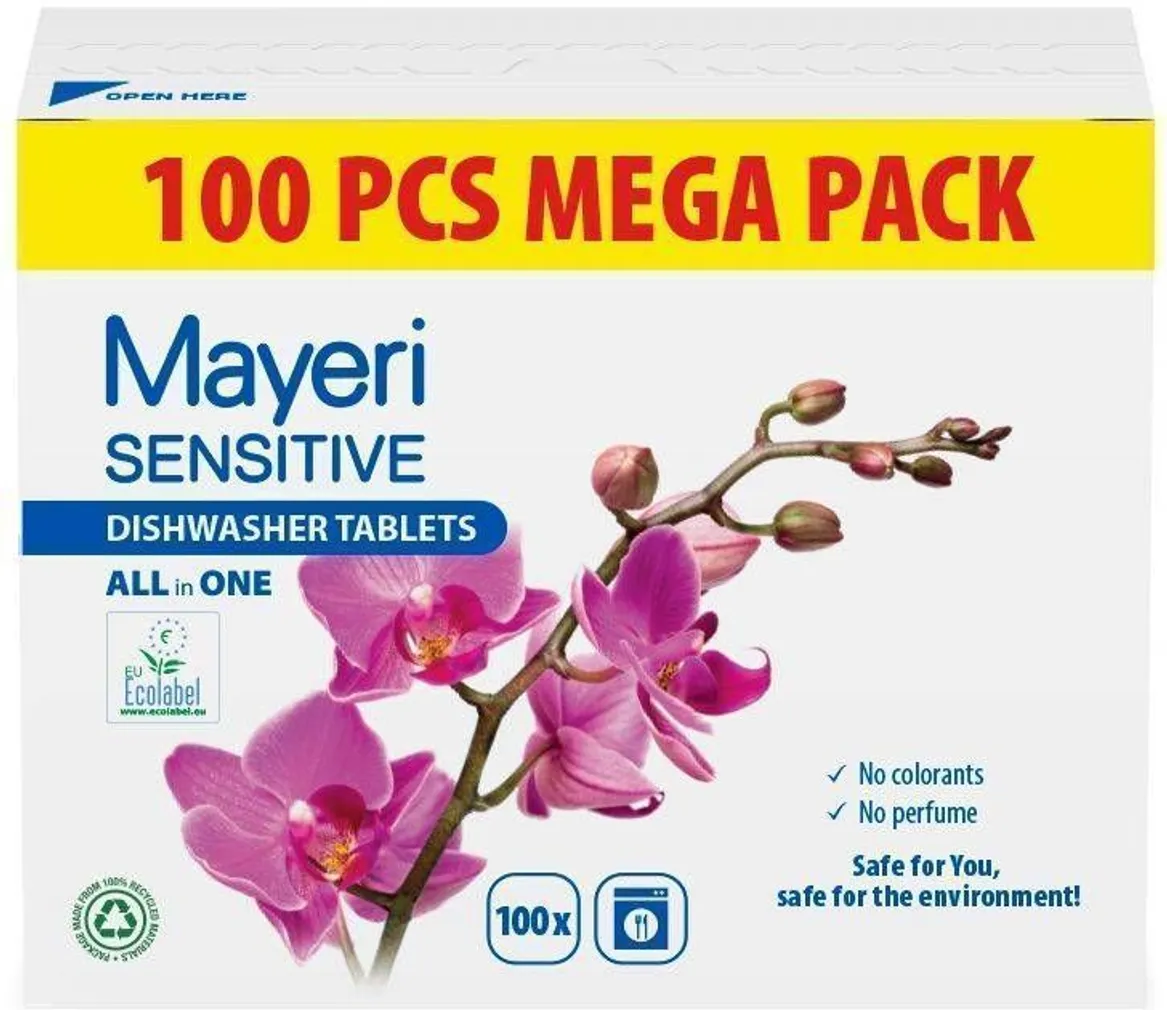 NÕUDEPESUMASINA TABLETID MAYERI SENSITIVE 100TK