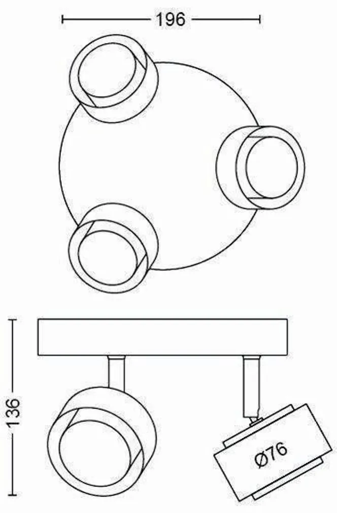 KOHTVALGUSTI PHILIPS FERANO 3X4,5W MUST