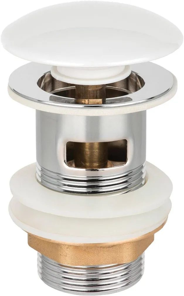 VALAMU ÄRAVOOLUPESA INVENA CLICK-CLACK ÜLEJOOKSUGA 1 1/4" VALGE