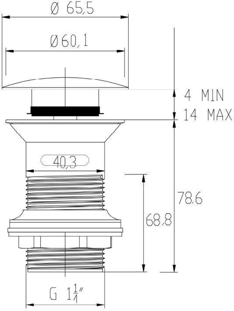 VALAMU ÄRAVOOLUPESA INVENA CLICK-CLACK ÜLEJOOKSUGA 1 1/4" VALGE