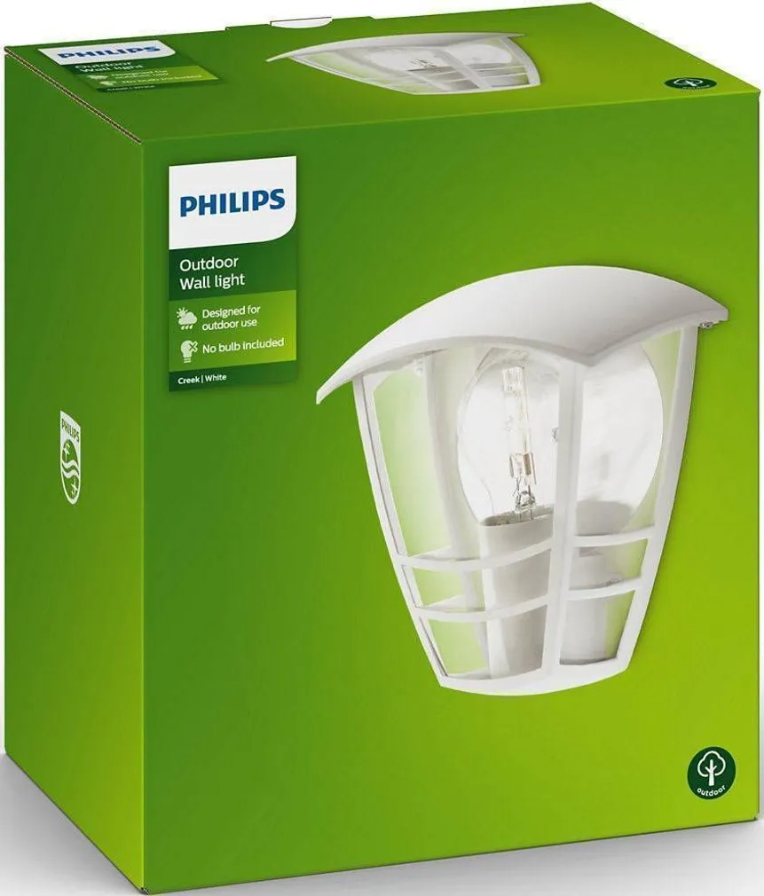 VÄLISVALGUSTI PHILIPS CREEK SEINALE 1X60W 230V VALGE