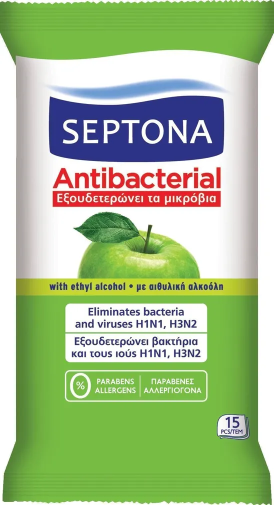 ANTIBAKTERIAALSED LAPID SEPTONA GREEN  APPLE 15TK PAKIS