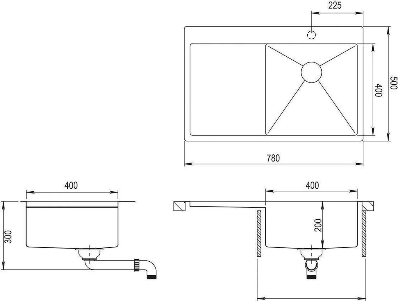 VALAMU AQUASANITA ROOSTEVABA LUN101N-R 780X500X200MM PAREM