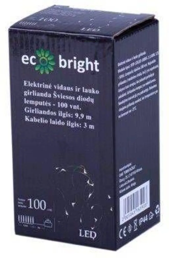 JÕULUVALGUSTUS ECO BRIGHT COPPER 100LED, IP44, 9,9M SOE VALGE