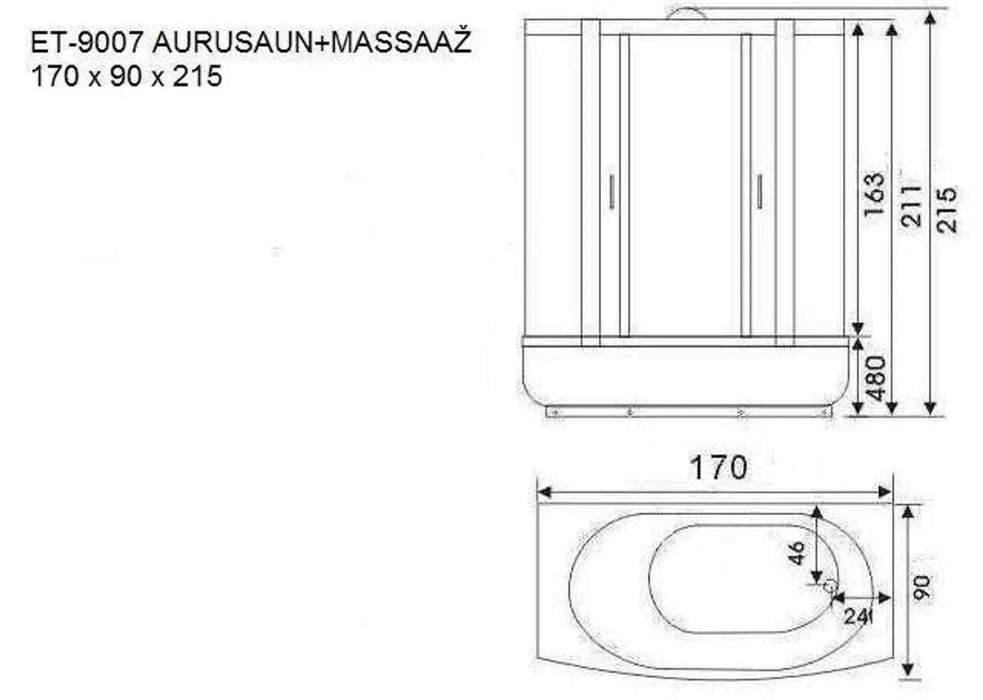 AURUSAUN CONSTAR ET-9007 170X90X48/215CM