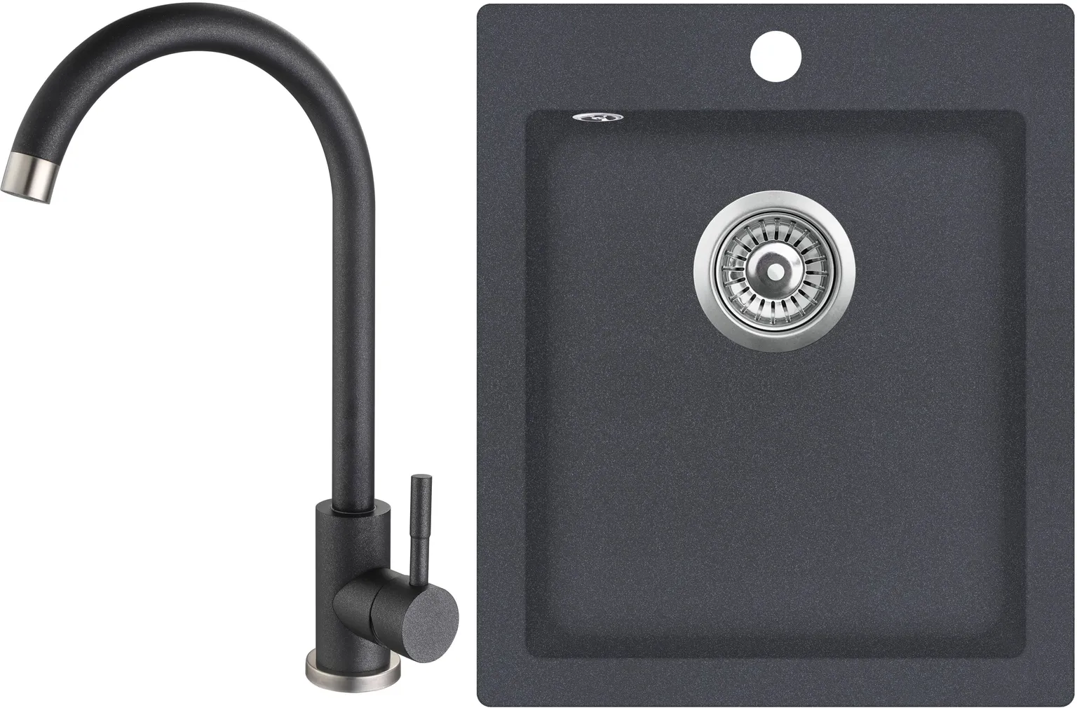 VALAMU JA SEGISTI KOMPLEKT AQUASANITA GRANIIT MUST