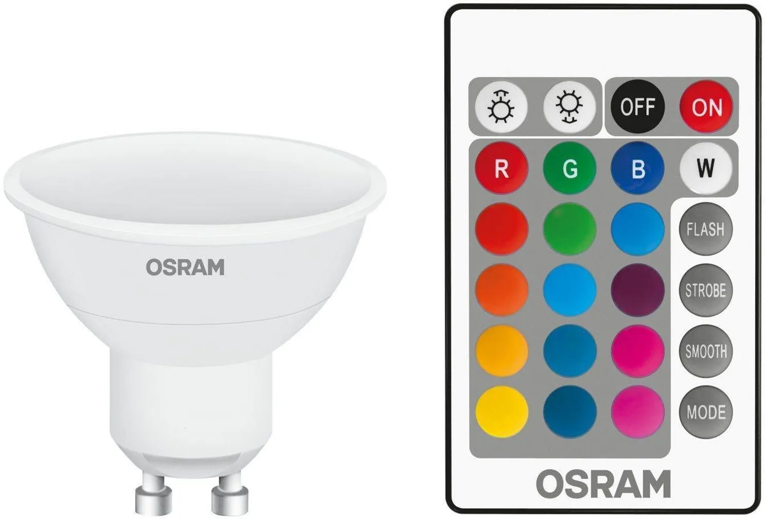 LED LAMP OSRAM 4,5W 827 RGB GU10 PULT