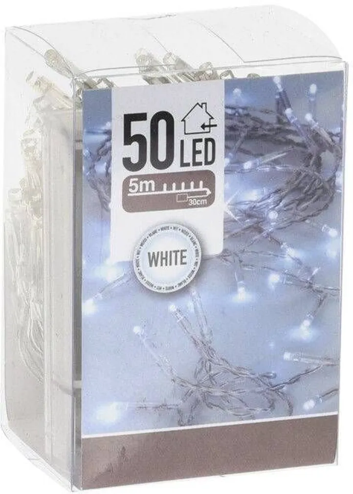 JÕULUVALGUSTUS 50 LED TAIMERIGA, VALGE