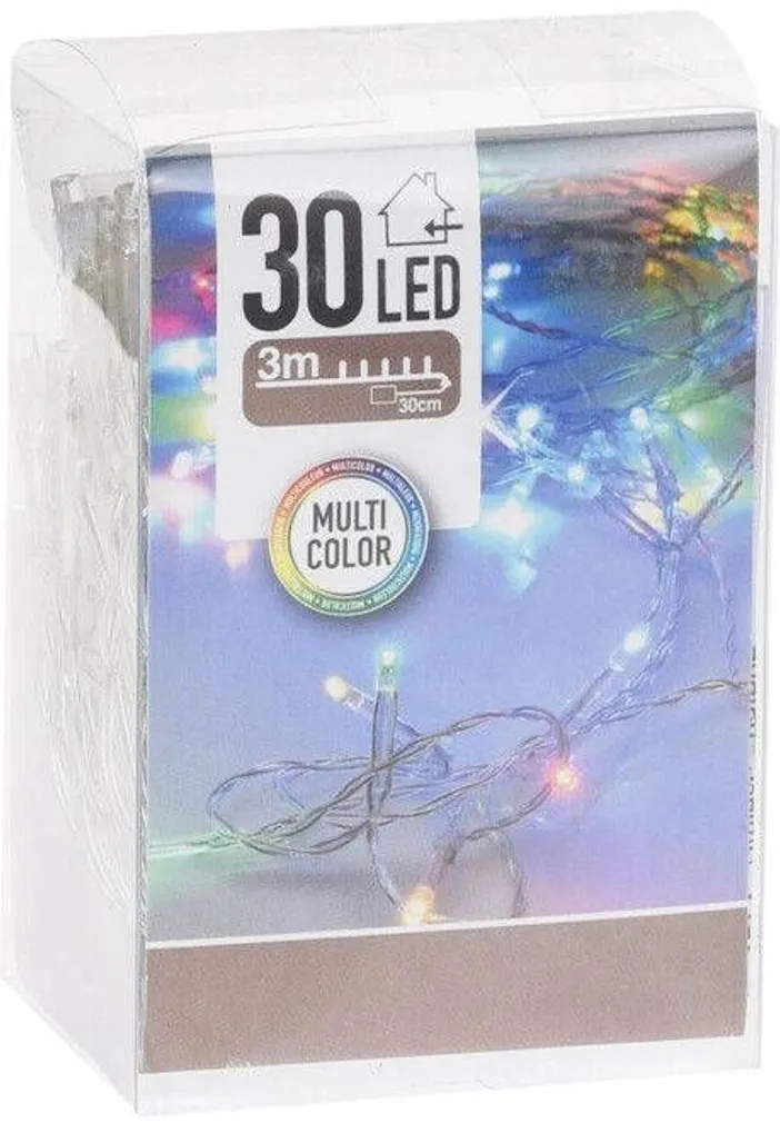 JÕULUVALGUSTUS 30 LED TAIMERIGA, MULTICOLOR