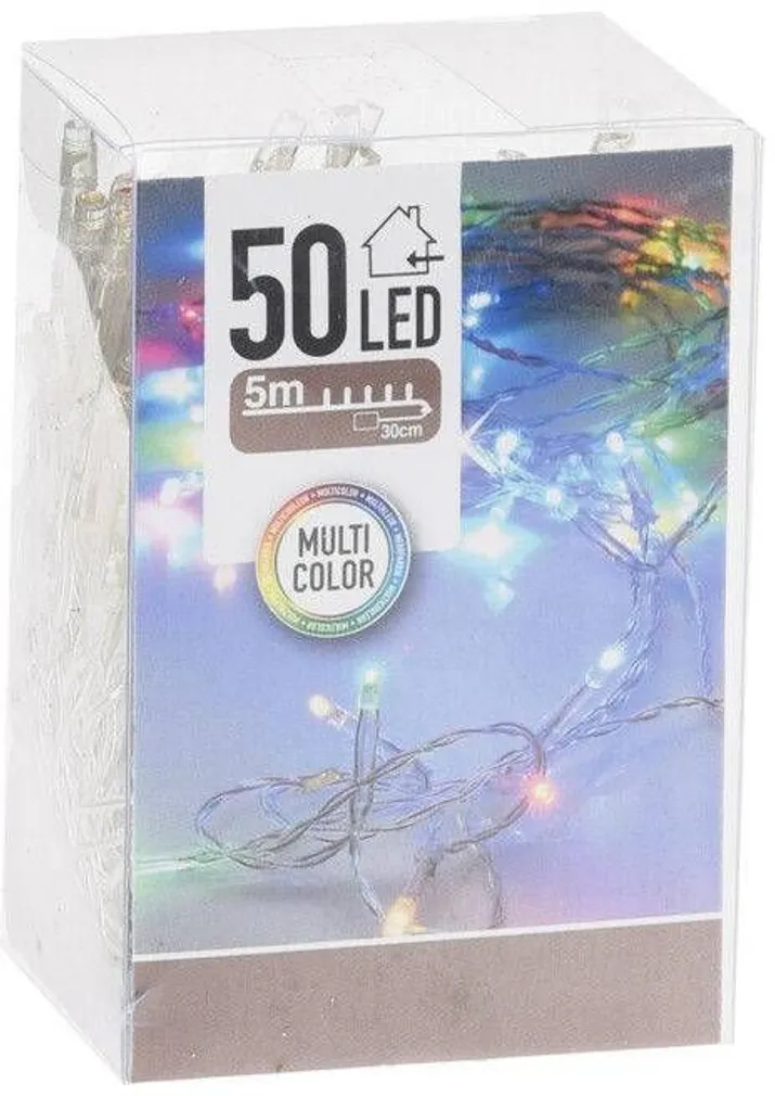 JÕULUVALGUSTUS 50 LED TAIMERIGA, MULTICOLOR