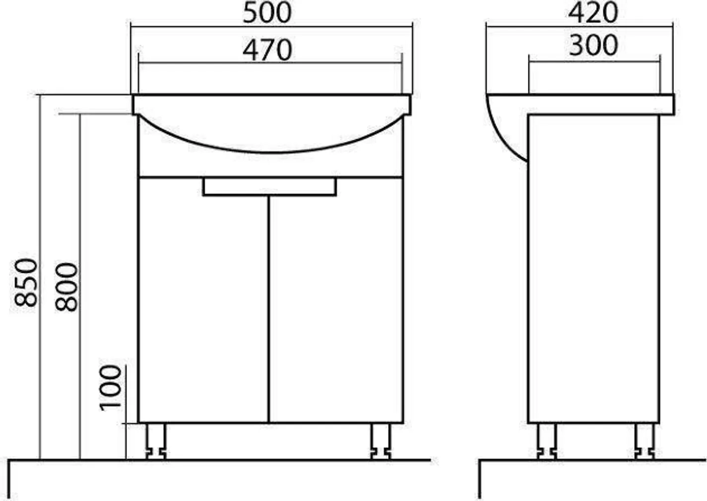 VALAMUKAPP AQUARODOS QUADRO 50X42X85 VALAMUGA VALGE