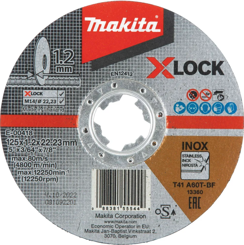LÕIKEKETAS MAKITA 125X1,2MM, X-LOCK (A60T), RST
