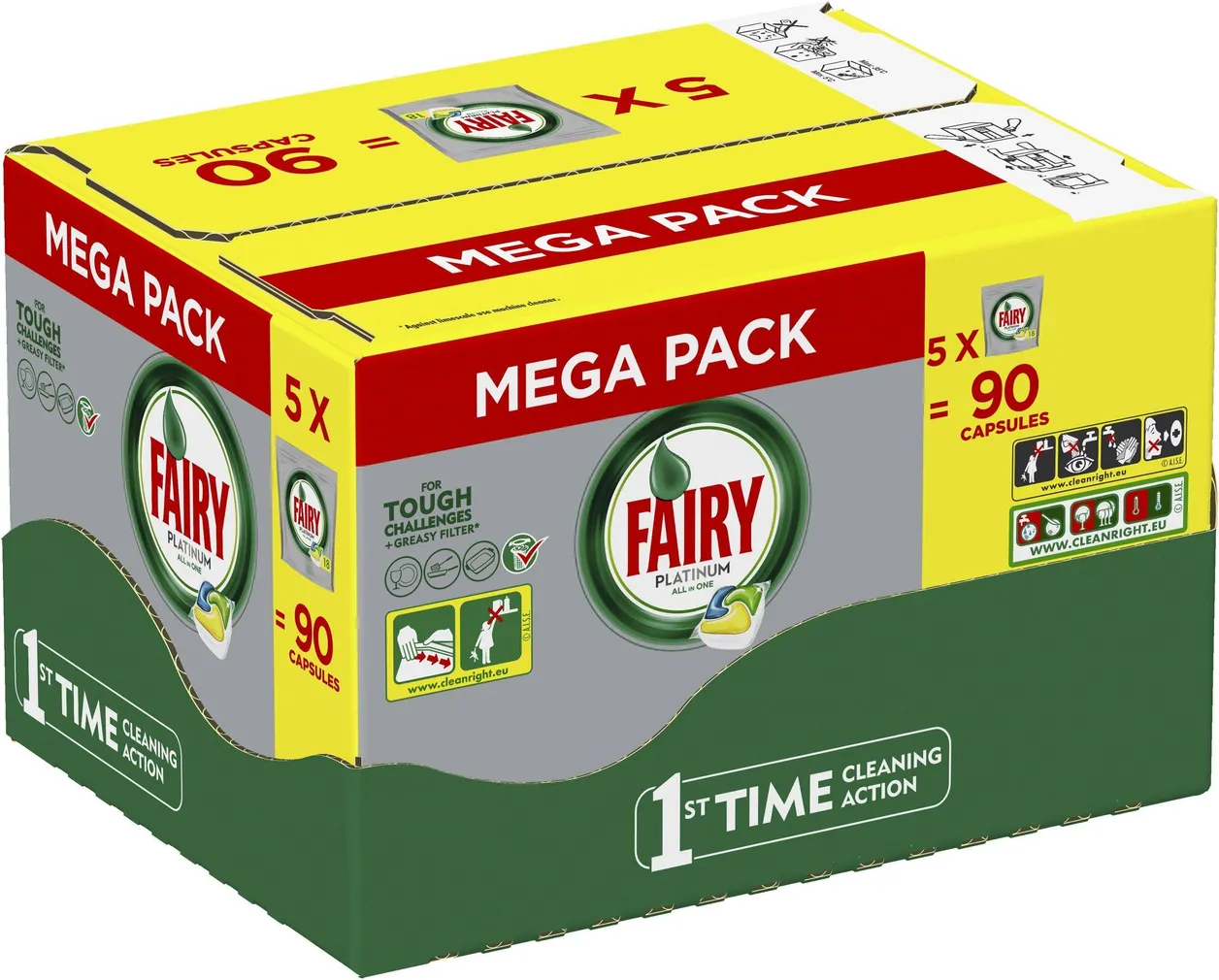 NÕUDEPESUMASINA KAPSLID FAIRY PLATINUM LEMON MEGABOX 90TK PAKIS