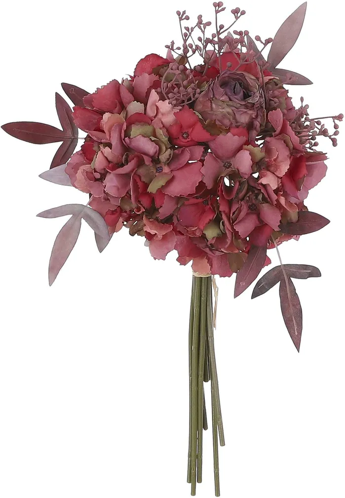 KUNSTLILLE KIMP MICA DECORATIONS HORTENSIAD JA ROOSID LILLA 30X16CM