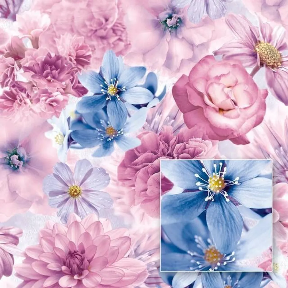 TAPEET SINTRA SENSITIVE LILLED SINI-ROOSA