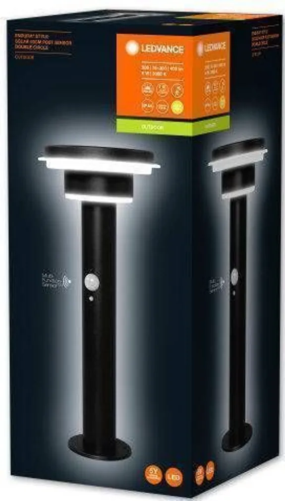 VÄLISVALGUSTI LEDVANCE ENDURA STYLE SOLAR 2CIRCLE 40CM 6W BK