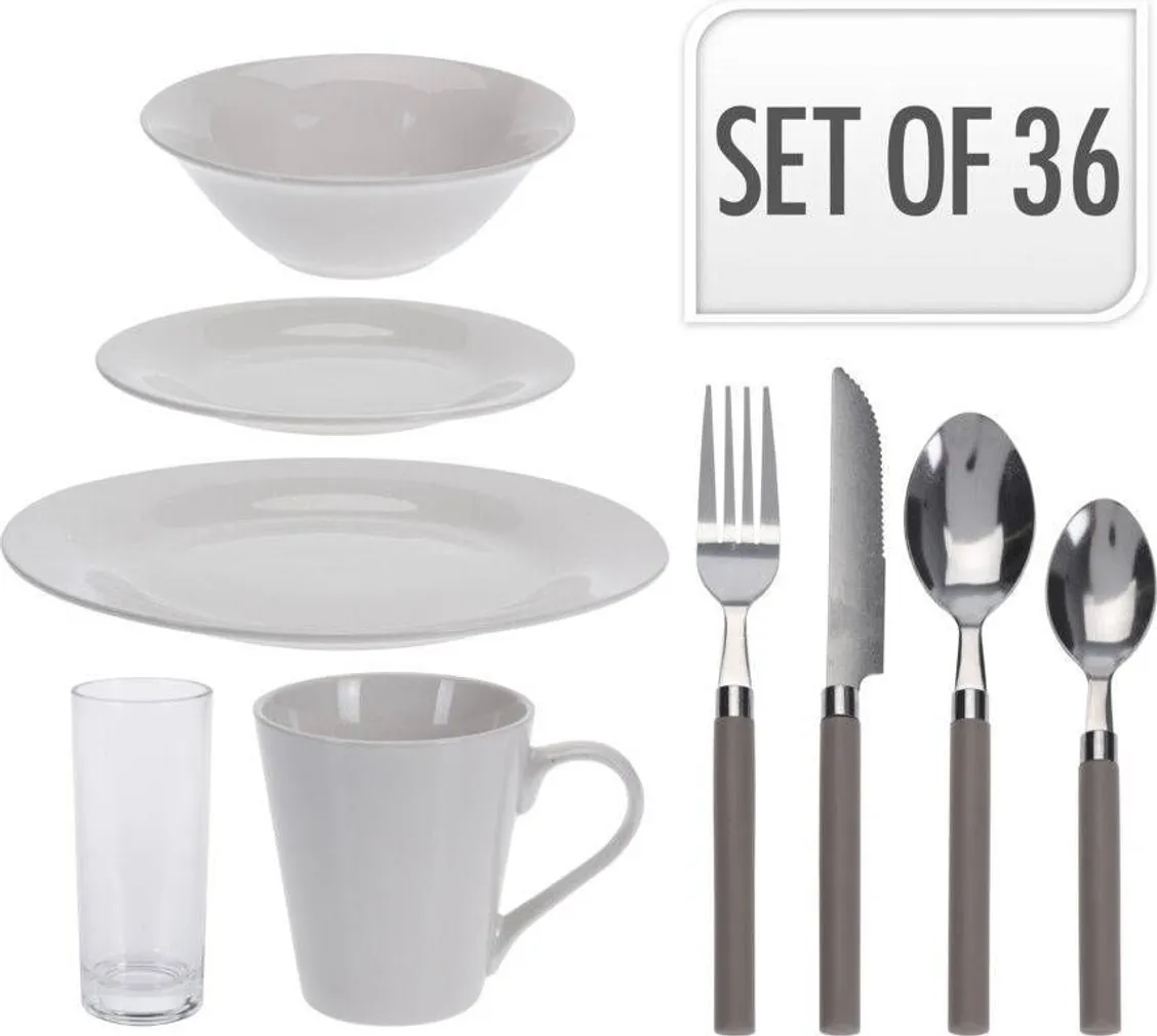 LAUANÕUDE KOMPLEKT EXCELLENT HOUSEWARE PORTSELANIST, 36TK KOMPLEKTIS
