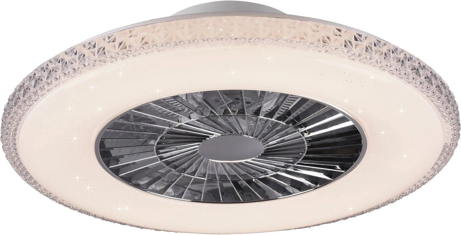 VALGUSTI VENTILAATORIGA TRIO HARSTAD LED 40W 5000LM KROOM