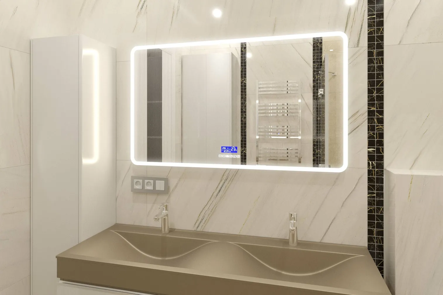 PEEGEL KONTINENT DEMURE LED VALGUSTUSEGA 120X70CM MEEDIA UDUEEMALDUS