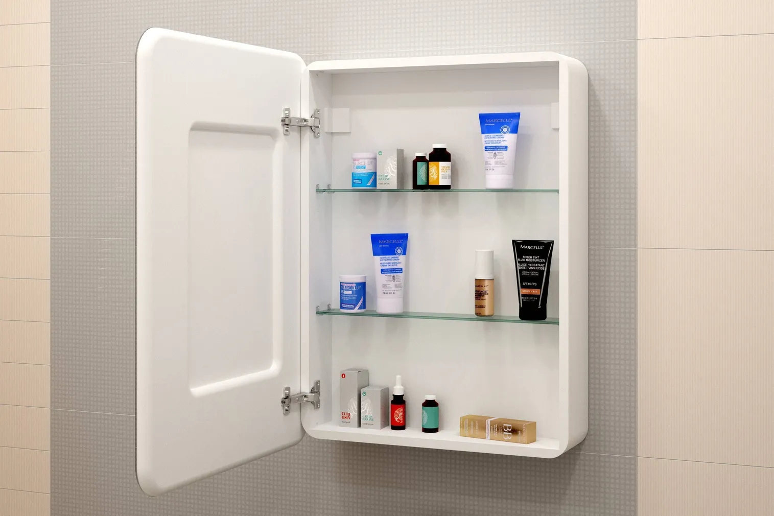 PEEGELKAPP KONTINENT ELLIOT 60X80X15CM VALGE VASAK