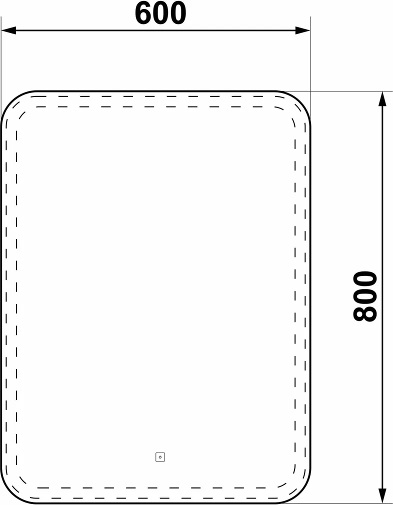 PEEGELKAPP KONTINENT ELLIOT 60X80X15CM VALGE VASAK