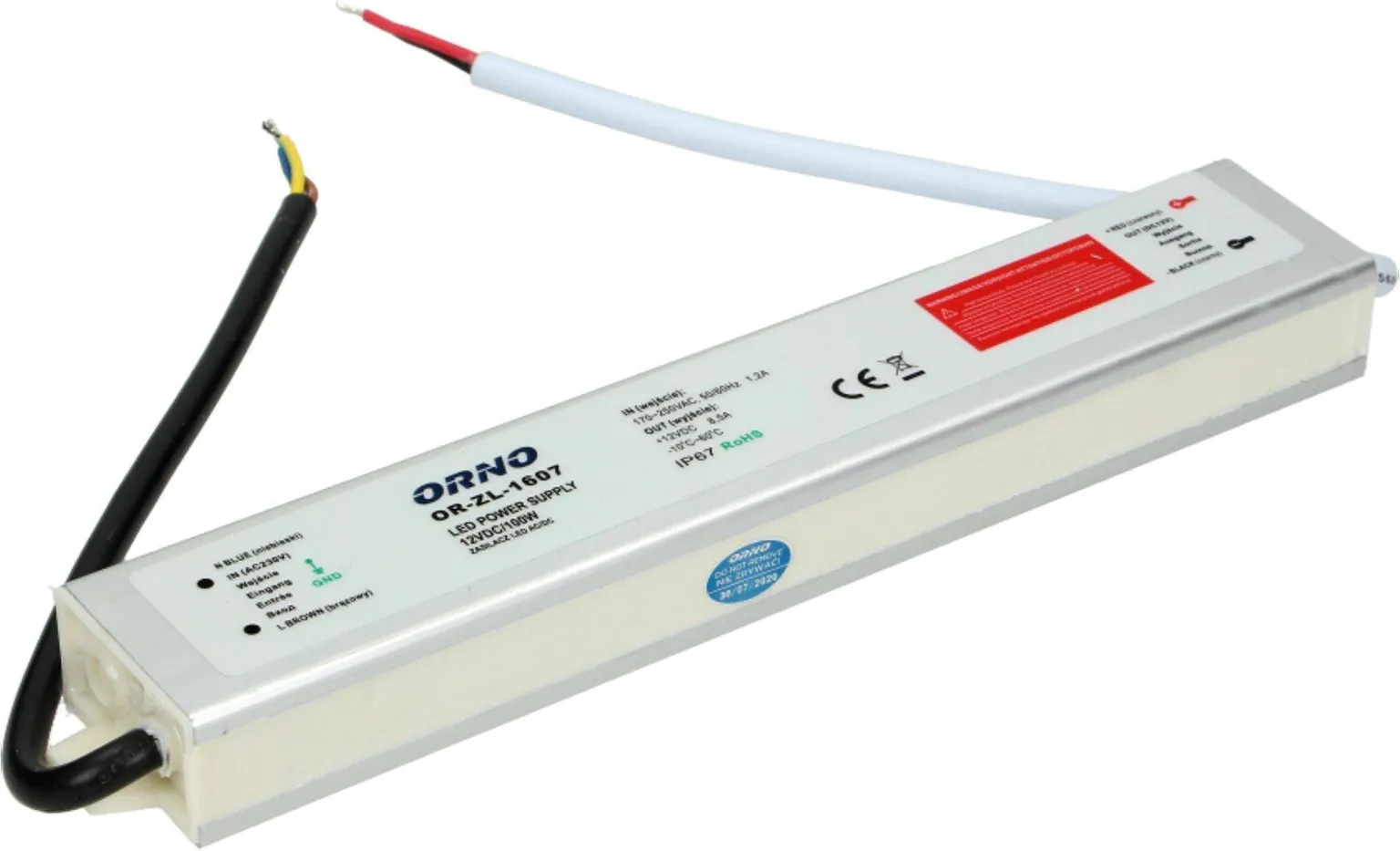 TRAFO ORNO LED AC/DC 12V/100W IP67