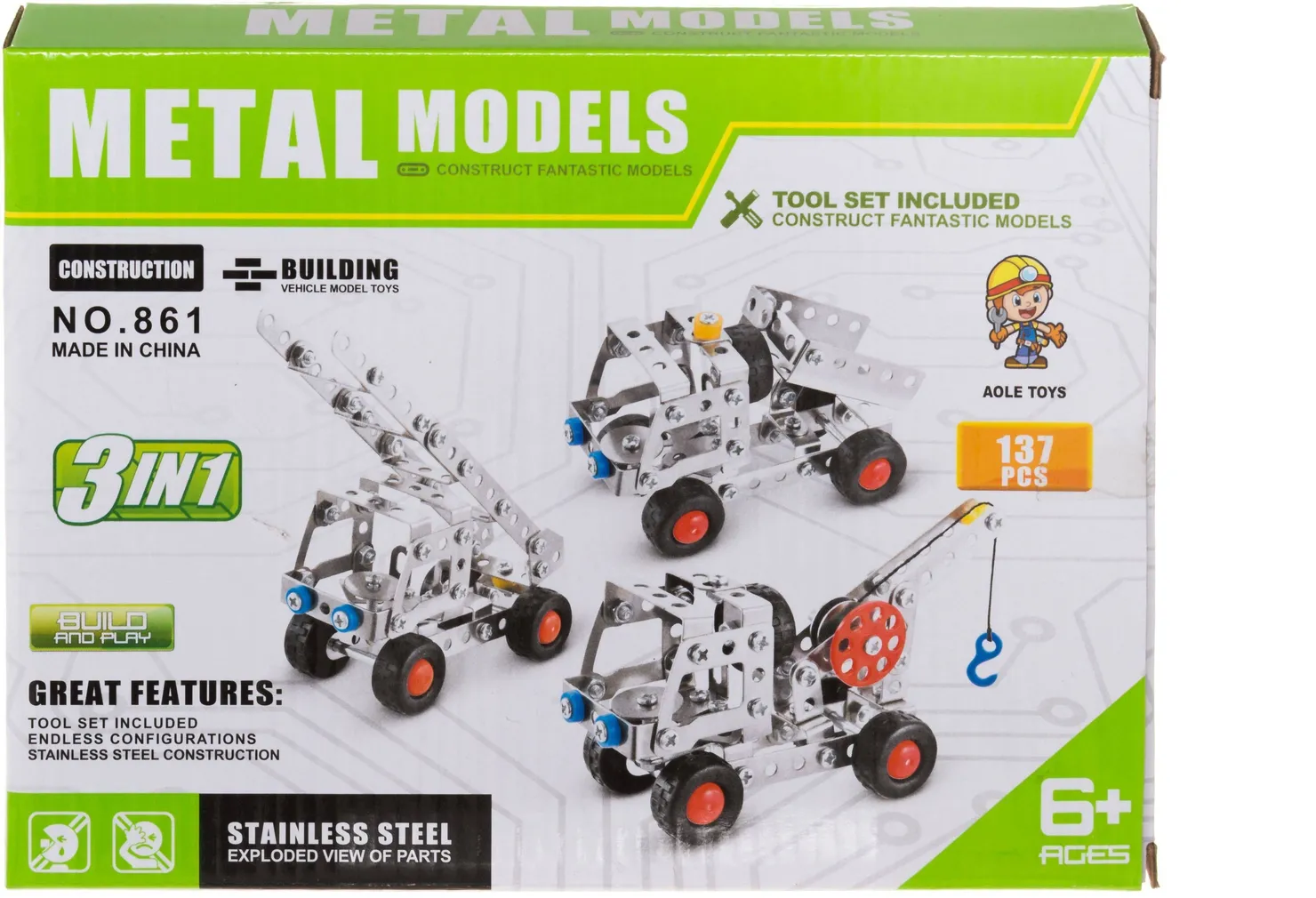 MÄNGUASI EHITUSKLOTSID METALLIST 137 OSA