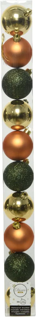 JÕULUKUUL DECORIS Ø6CM ROHELINE SÄRAV/MATT/SÄDELEV 10TK PAKIS