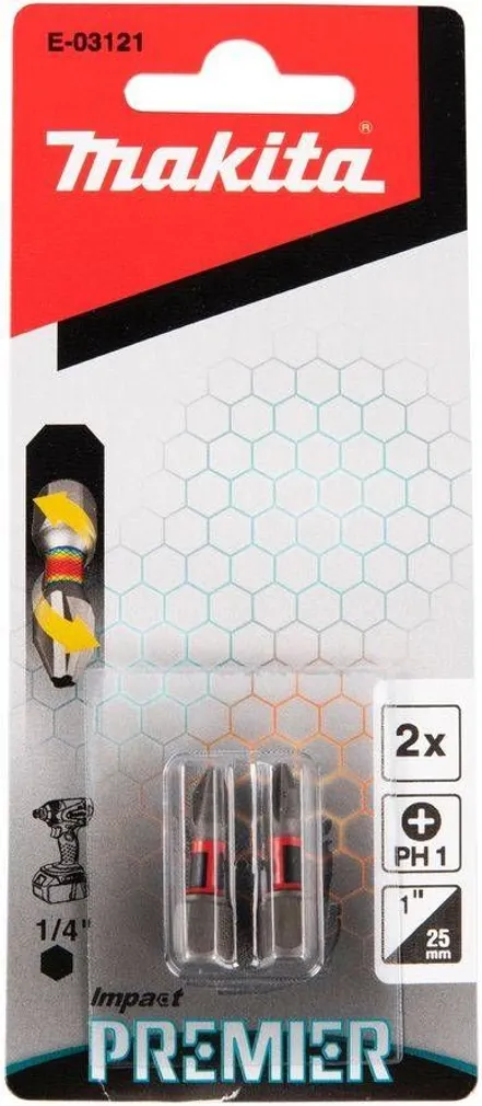 OTSIK MAKITA TORSION PH1 25MM, 2TK