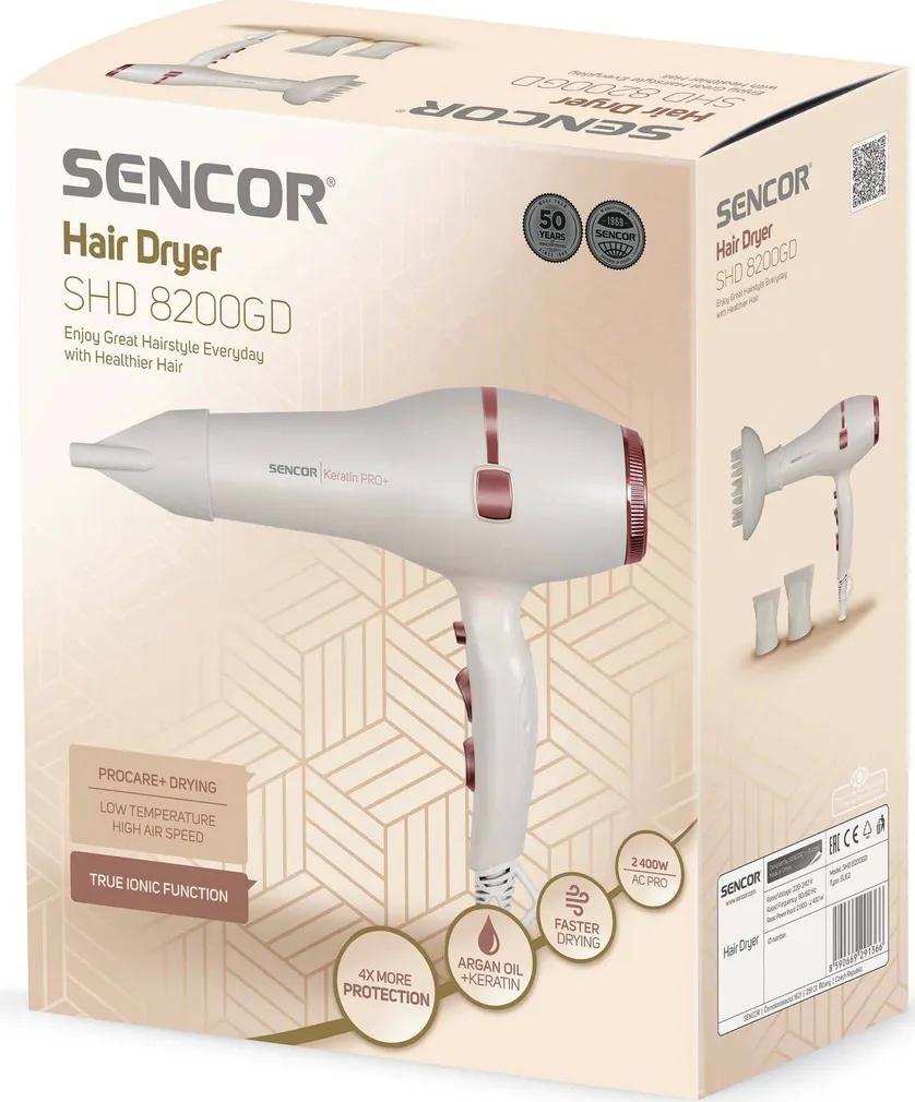 FÖÖN SENCOR SHD8200GD ARGAANÕLIHOOLDUSEGA