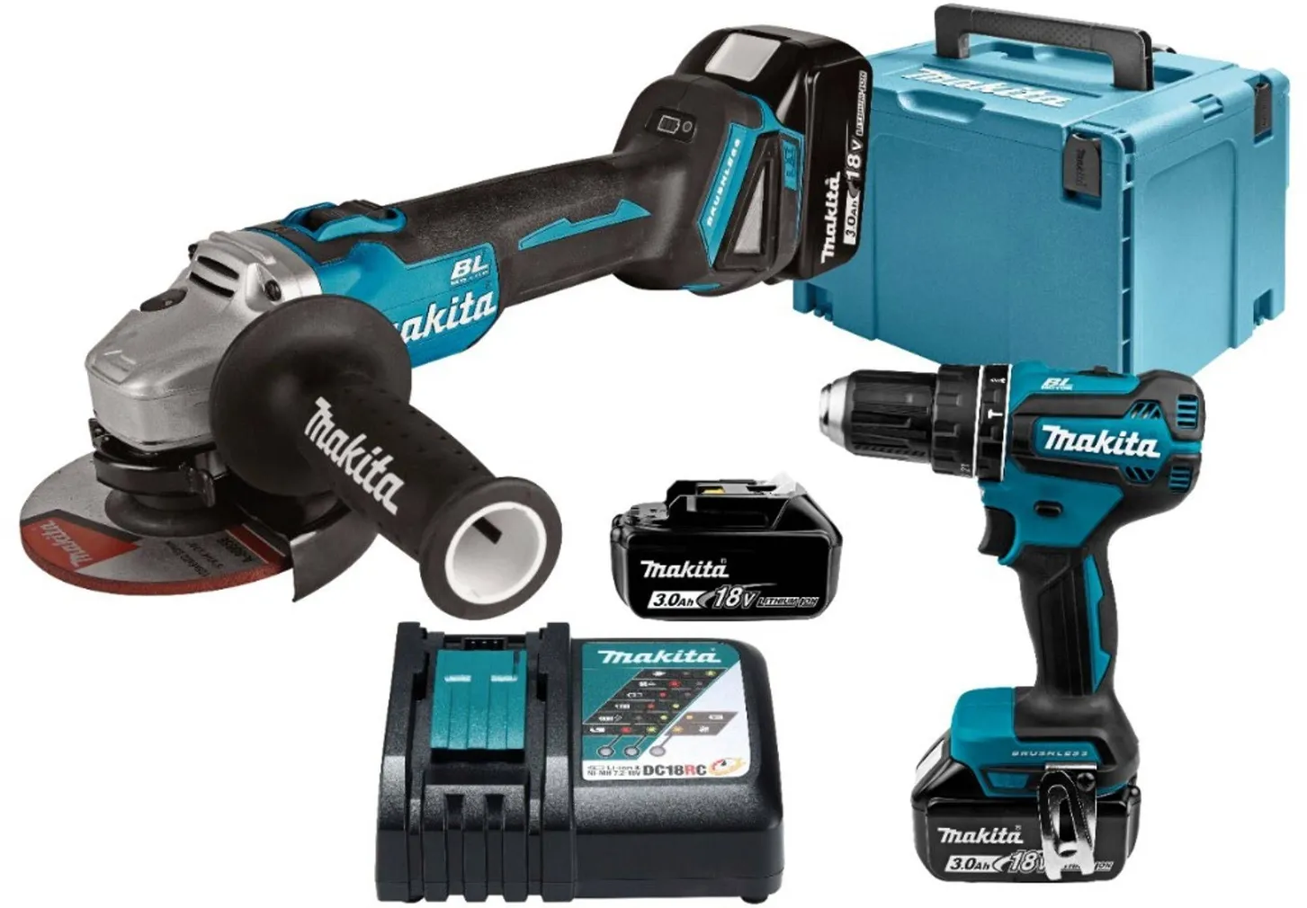 COMBOKIT MAKITA DLX2334J 18V 3X3,0AH (DHP485+DGA504)