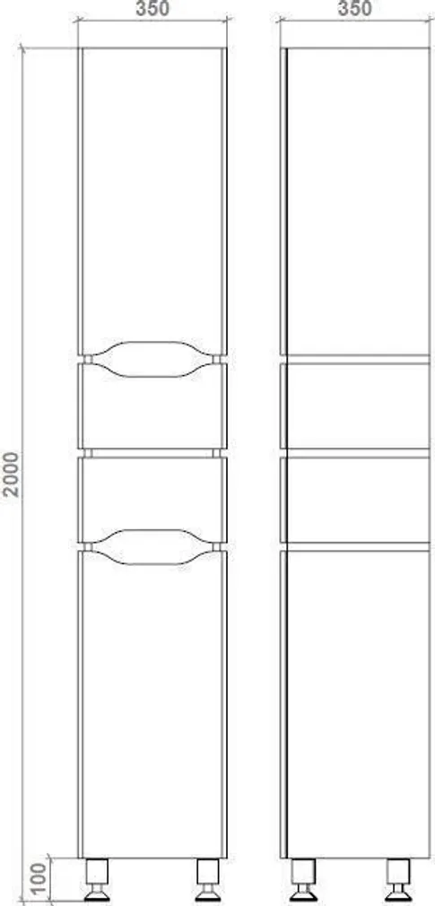 VANNITOAKAPP MIRATER SACRAMENTO 35X35X200CM VASAK VALGE