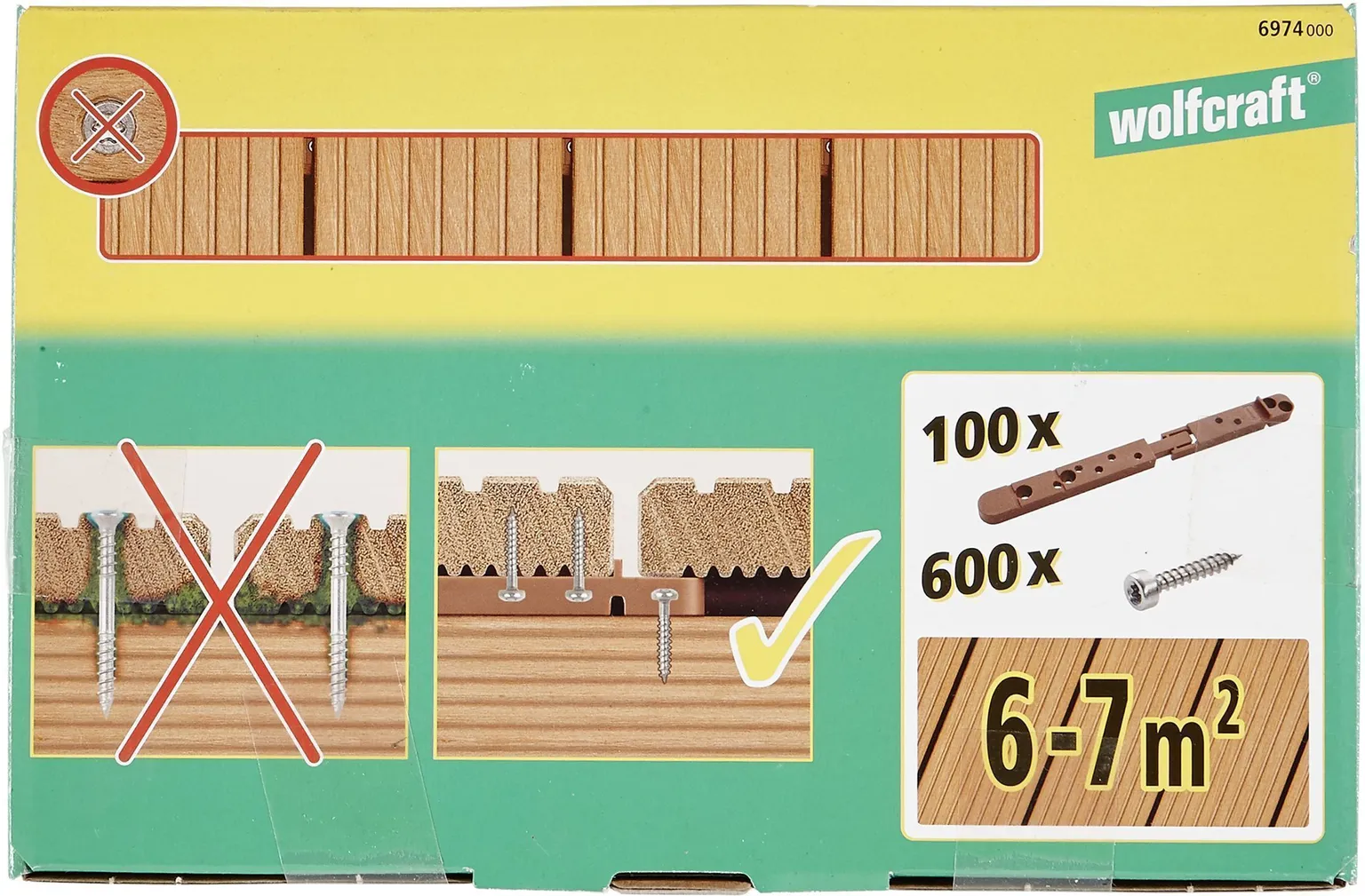 TERRASSILAUDADE ÜHENDUSED WOLFCRAFT 100TK PAKIS