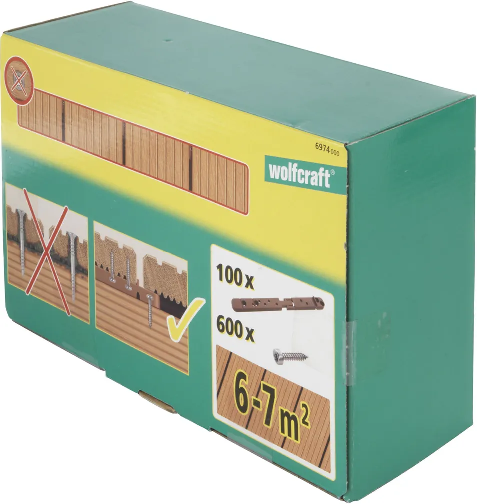 TERRASSILAUDADE ÜHENDUSED WOLFCRAFT 100TK PAKIS