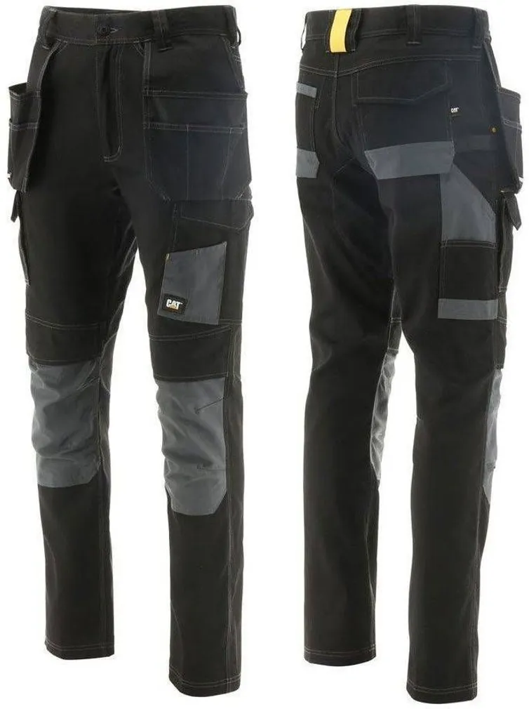 TÖÖPÜKSID CAT MEESTE MUST/HALL RIPPTASKUTEGA 34/30