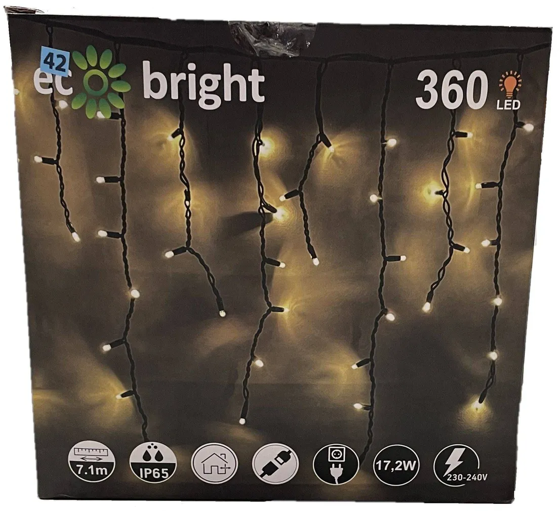 JÕULUVALGUSTUS JÄÄPURIKAD 360 LED'I IP65, SOE VALGUS