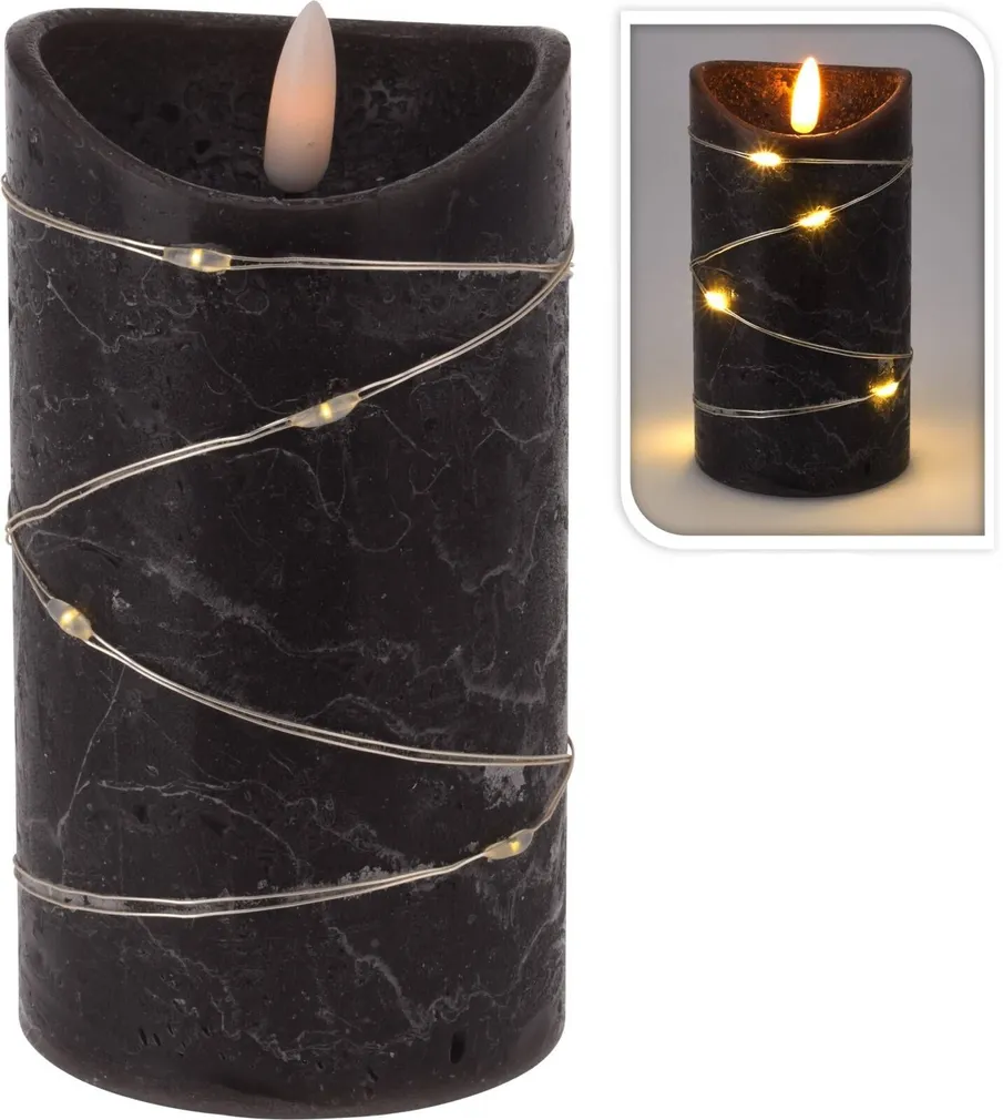 JÕULUKÜÜNAL LED TULI 7X12,5CM, MUST