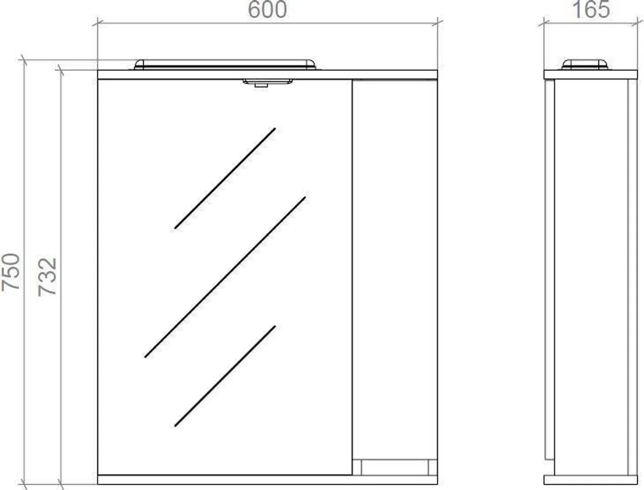 PEEGELKAPP MIRATER MIRA 60X75X16,5CM VALGUSTIGA PAREM