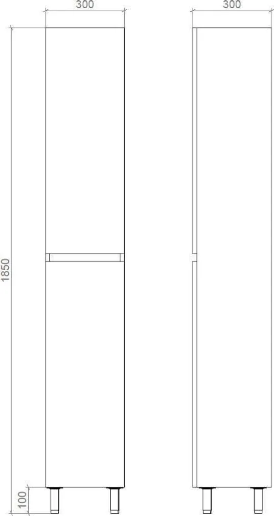 VANNITOAKAPP MIRATER MIRA 30X30X185CM VALGE PAREM