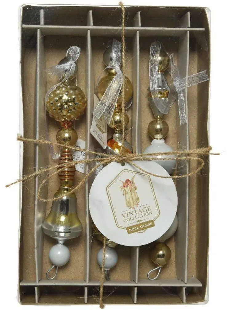 JÕULUEHETE KOMPLEKT DECORIS MIX 15CM, 3TK PAKIS