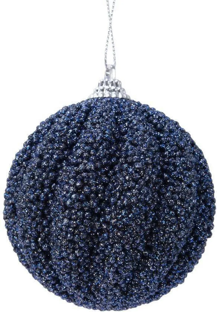 JÕULUEHE DECORIS 8CM GLITTER, TUMESININE
