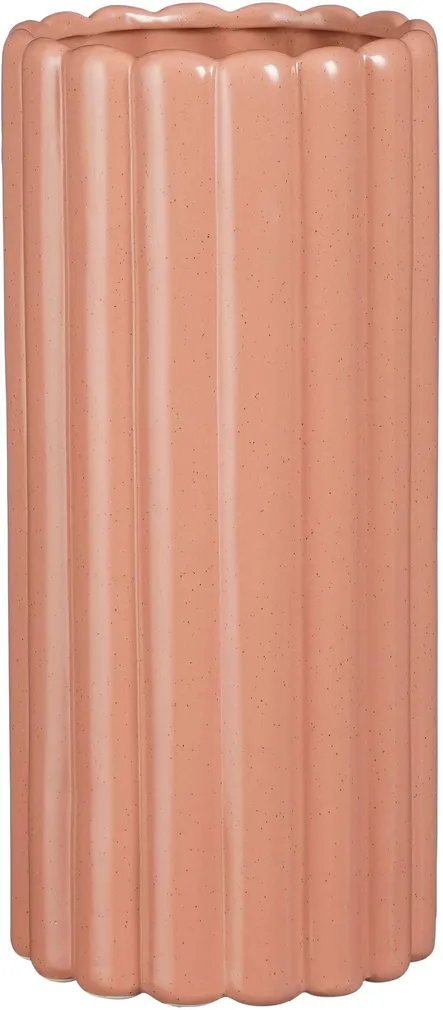 VAAS MICA DECORATIONS RIB 33X15CM ROOSA