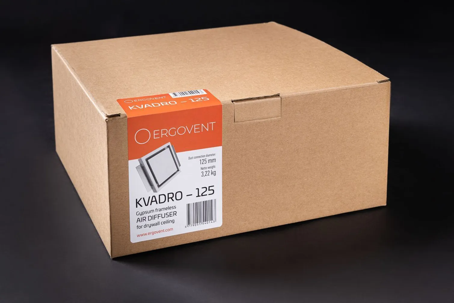 VENTILATSIOONIPLAFOON ERGOVENT KVADRO125MM