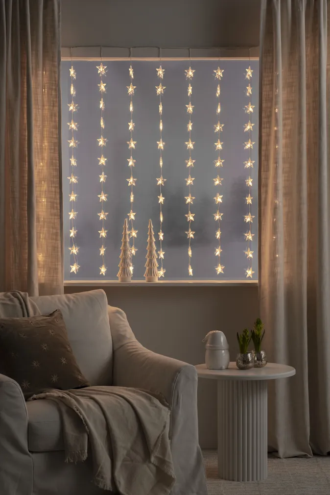 VALGUSKARDIN TÄHEKESTEGA KONSTSMIDE 140X120CM 120 LED SOE VALGUS