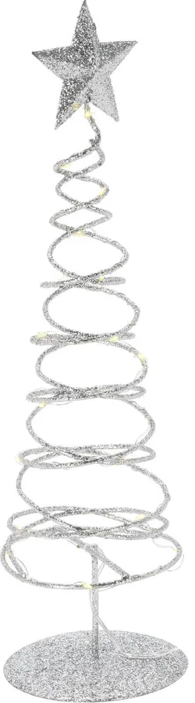 JÕULUKUJU JÕULUPUU 40CM 20 LED'I  SOE VALGUS, HÕBE