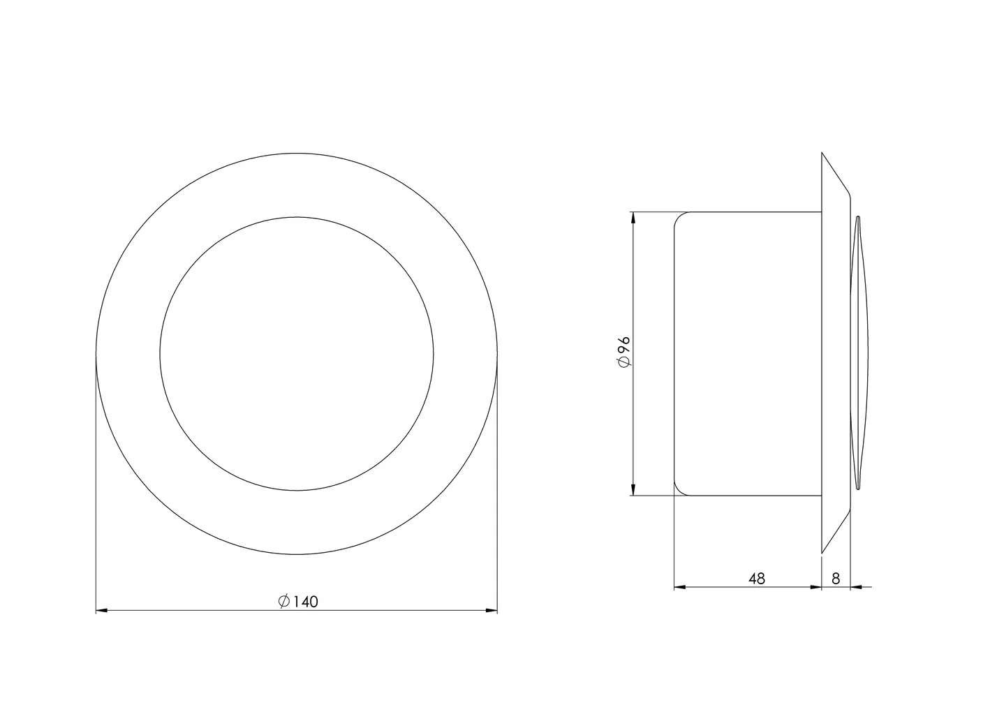 VENTILATSIOONIPLAFOON EUROPLAST METALLIST VÄLJATÕMBE DM100I